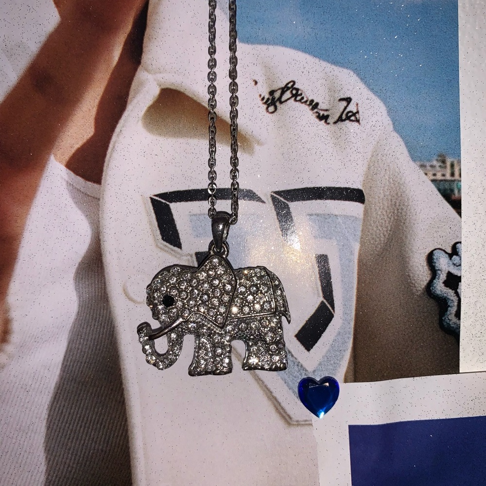 Elephant silver plated necklace
